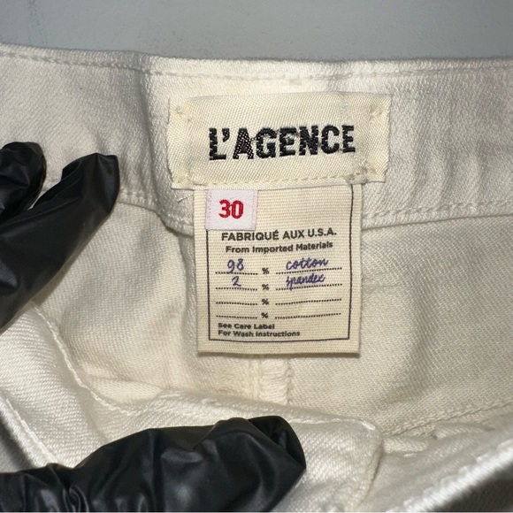 L’AGENCE Audrey Mid Rise Cut Off Shorts in Blanc Size 30 - Picture 5 of 8